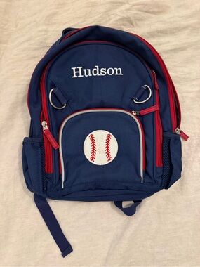 Pottery Barn Kids Navy & Red Baseball Backpack